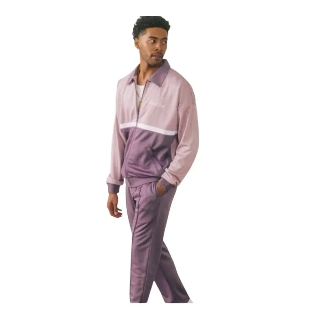 Bogey Boys Macklemore Tracksuit Jacket Purple Colorblock Golf Athleisure Medium